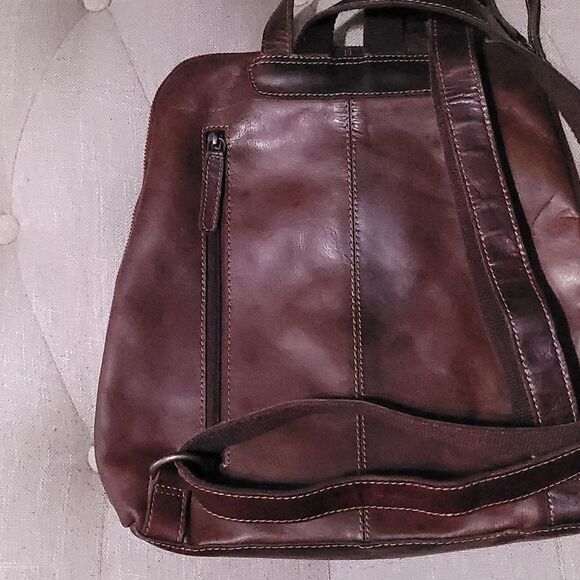 Wild West leather luxury domed backpack Cognac Brown - Picture 6 of 12